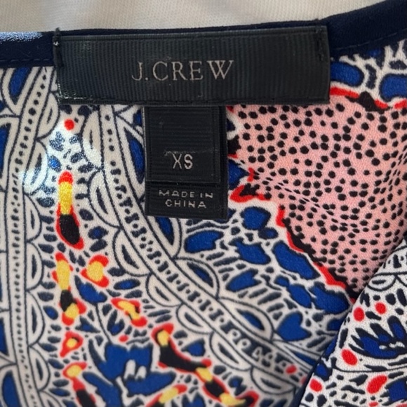J.Crew Paisley Short Sleeve Colorful Beach Summer Vacation V-Neck Tunic XS - Picture 6 of 9